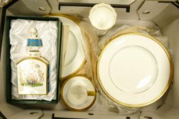 A collection of Royal Doulton 'Royal Gold' Dinner Plate together with a commemorative lidded tea