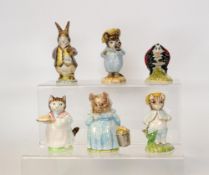 Royal Albert BP6 Beatrix Potter Figures Mr Benjamin Bunny, Aunt Pettitoes, Mrs Ribby, Tom Kitten