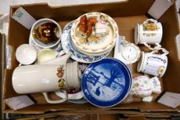 A mixed collection of items to include Wedgwood Floral decorated items, Royal Copenhagen Christmas