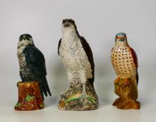 Beswick Beneagles Bird Decanters Peregrine Falcon, Osprey & Kestrel 2316(3)