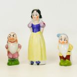 Walt Disney Bisque Toothbrush Holders from the Snow White Series, tallest 14.5cm(3)