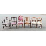 Six Non Matching Dining & Armchairs(6)