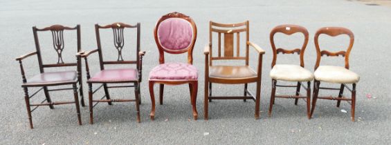 Six Non Matching Dining & Armchairs(6)