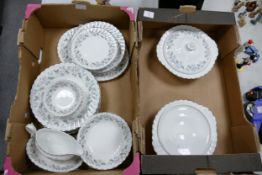 A large collection of Regency Snow White patterned Dinner ware including tureens, dinner plates,