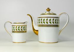 Bernadaud Limoges Porcelain Teapot and Milk Jug
