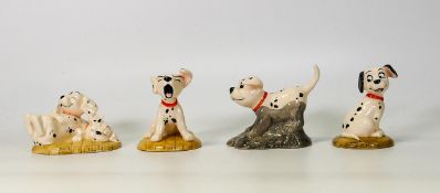 Royal Doulton 101 Boxed Dalmations figures Penny & Freckles, Lucky, Penny Yawning & Rolly in Boot(4)