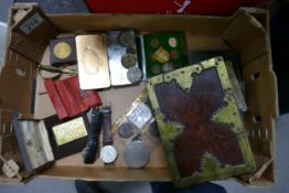 A mixed collection of items to include Watches, pre decinmal coins, cased Ronson lighter , Silver
