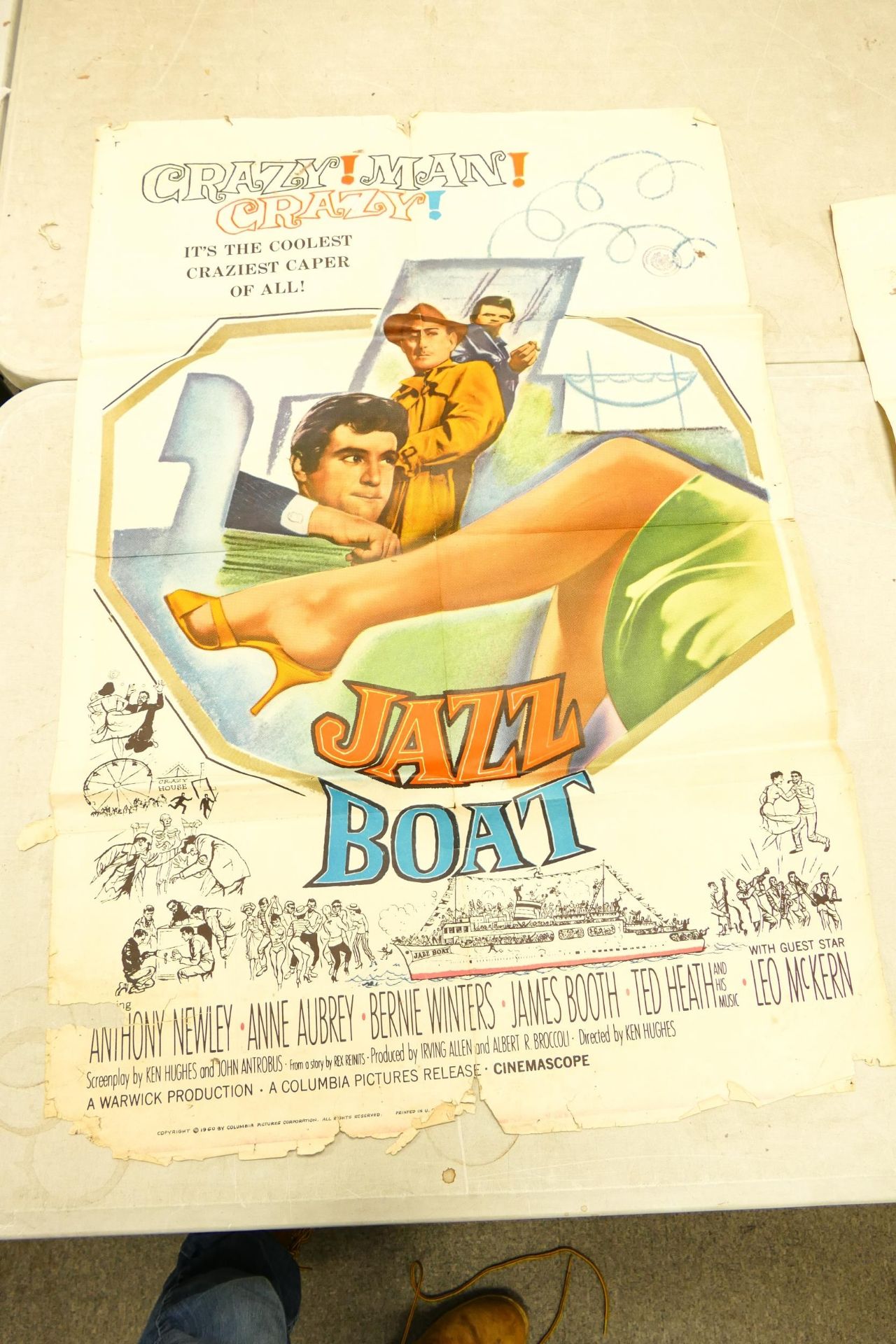 A collection of vintage cinema advertising posters in poor condition including Jazz boat, City of - Image 2 of 7