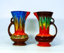 Wadeheath Hand Decorated jugs, height 20cm(2)