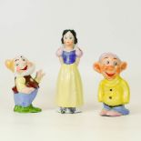 Walt Disney Bisque Toothbrush Holders from the Snow White Series, tallest 14.5cm(3)