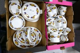 A large collection of Crown China Floral Decorated Tea & Dinner Ware including Tureen, Serving