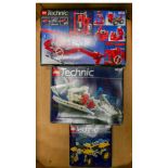 A collection of boxed Technic Lego including Helecopter 8032, Hoverboat 8824 & Buggy 8826 ( vendor