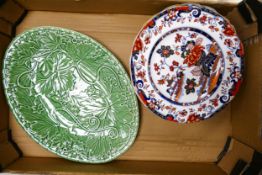 A mixed collection of items to include Amherst Japan & similar patterned Ironstone plates, later