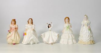 Royal Doulton lady figures to include Lynsey HN3043, Flower girl HN3602, Karen HN3749, Julie
