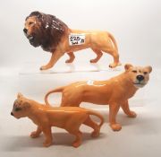 Beswick Lion Family to Include Lion 2089, Lioness 2097 and Cub 2098 (3)