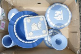 A collection of Blue Coloured Wedgwood Jasperware