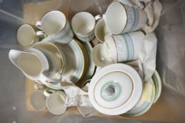 Royal Doulton Etienne patterned coffee ware including trio's , milk jug, sugar bowl etc