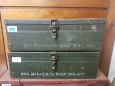 Two Military Ammunition Boxes. Stencilled "BOX .MAGAZINES .BREN 303 in MK1" (2)