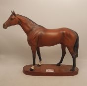 Beswick Racehorse on wooden plinth