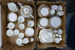 A large collection of Bridgwood / Anchor China Patt 606 tea & dinnerware including trio's teapot,