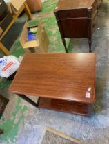 Mahogany folding games / card table on metal castors