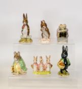 Royal Albert BP6 Beatrix Potter Figures Little Black Rabbit, Flopsy , Mopsy & Cottontail, Samuel