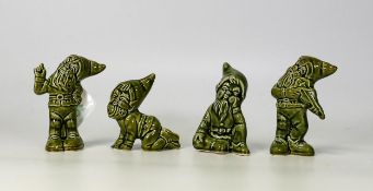 Four Irish Made Wade type Leprechaun figures, tallest 8cm(4)