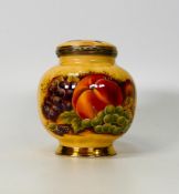 Aynsley Orchard Gold Lidded Pot with hinged brass lid