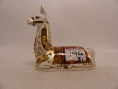 Royal Crown Derby Paperweight Llama Gold Stopper (13cm)