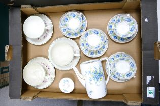 A collection of continental floral decorated tea ware