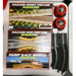 Scalextric Boxed Slot Car racing track including Hazard Short Chicane, Hazard Skid Chicane & Hump