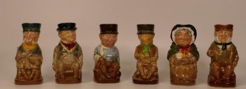 Royal Doulton Dickens Theme Toby jugs to include Sairey Gamp, Fatboy, Mr Pickwick, Sam Weller, Mr