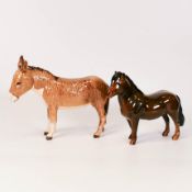 Beswick Donkey 2267A & Shetland Pony 1648 (2)