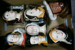 A collection of Royal Doulton large character jugs to include Catherine of Aragon D6643, Jane