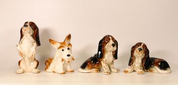 Four Sylvac & Similar Comical Dog Figures, tallest 18cm(4)