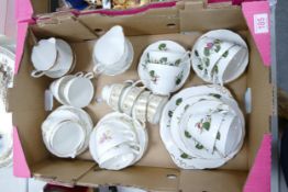 A mixed collection of decorative tea ware including Floral Royal Stuart items, similar Regency