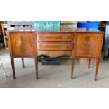 Sheraton Revival Two Drawer Sideboard with inlay banding. Drawers flanked by two cupboards (one