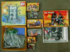 A collection of boxed Medieval Lego including Castle 6077, Knights 6103, Knight on Horse 6009 &
