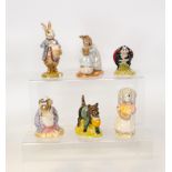 Royal Albert BP6 Beatrix Potter Figures Goody Tiptoes, John Joiner, Lady Mouse mad a Curtsey ,