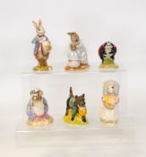 Royal Albert BP6 Beatrix Potter Figures Goody Tiptoes, John Joiner, Lady Mouse mad a Curtsey ,