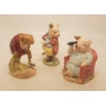 Royal Albert Beatrix Potter figures including Little Pig Robinson Spying, Pigling Eats His Porridge,