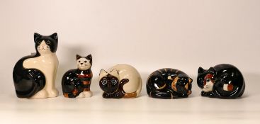 Five Quail Design Ltd Cat Figures, tallest 15cm(5)