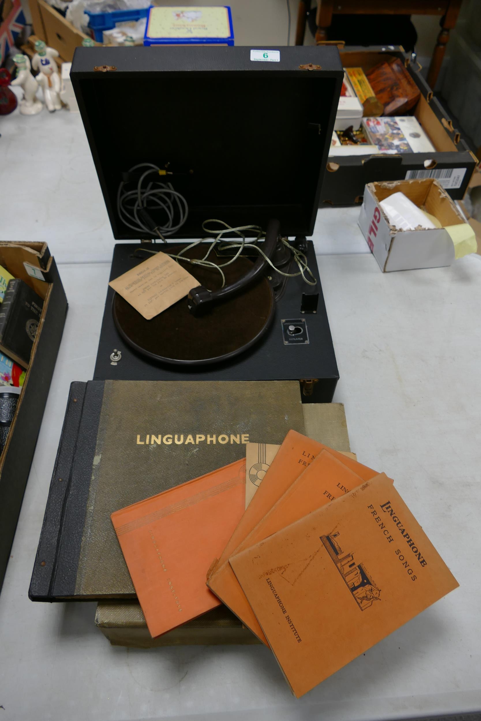 Vintage Linguaphone Gramophone & records & leaflets