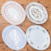 Wileman oval platters patterns 3484, wild flowers and 3483 together with Shelley meat plate