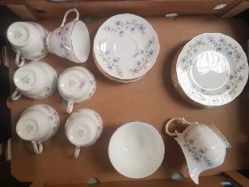 Duchess tranquility patterned tea set to include milk/sugar and 6 trios