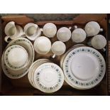Royal Doulton Tapestry Pattern Items to Include 6 Coffee Cups and Saucers, 6 Dessert Dishes, Milk