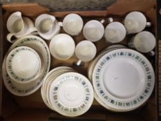 Royal Doulton Tapestry Pattern Items to Include 6 Coffee Cups and Saucers, 6 Dessert Dishes, Milk