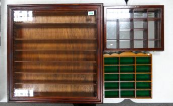 Three Wall Mounted Model Display Cabinets, largest 66 x 64cm (3)