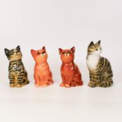 Beswick Cats to include Grey 1031, Persian Kittens 1886 in Ginger, Dark Ginger & Grey Stripped(4)
