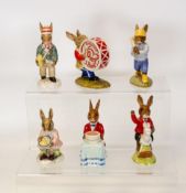 Royal Doulton Bunnykins Figures to include William Db69, Home Run Db43, Paperboy Db77, Happy